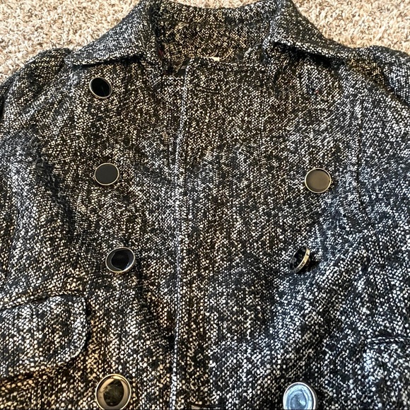 Express womens coat ploy/wool blend with gold trimmed buttons size small - Picture 6 of 14